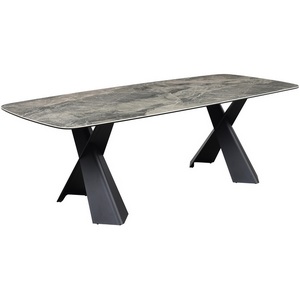 Изображение товара Стол DikLine KY220 керамика серый мрамор С20 глянец/опоры черные