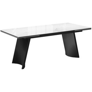 Изображение товара Стол DikLine KD180 керамика мрамор белый C39 глянец/опоры черные (2 уп) 00-00075518