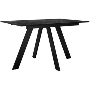 Изображение товара Стол вставка-бабочка на 4 персоны DikLine DKD120, керамика 120(160)х80, мрамор черный матовый, опоры черные (2 уп.) 00-00075778 (прямоугольная столешница, 4 ножки)