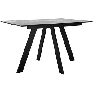 Изображение товара Стол вставка-бабочка на 4 персоны DikLine DKD120, керамика 120(160)х80, мрамор серый матовый, опоры черные (2 уп.) 00-00076074 (прямоугольная столешница, 4 ножки)