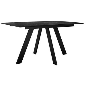 Изображение товара Стол вставка-бабочка на 8 персон DikLine DKD140, керамика 140(180)х80, мрамор черный матовый, опоры черные (2 уп.) 00-00076077 (прямоугольная столешница, 4 ножки)