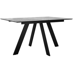Изображение товара Стол вставка-бабочка на 8 персон DikLine DKD140, керамика 140(180)х80, мрамор серый матовый, опоры черные (2 уп.) 00-00076078 (прямоугольная столешница, 4 ножки)