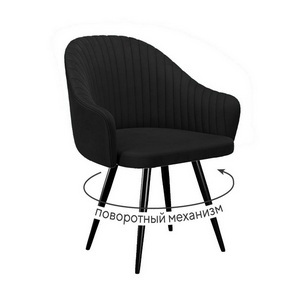 Изображение товара Стул DikLine 439 поворотный, K21 черный, ножки черные арт.00-00079558