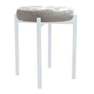 Изображение товара Стул с подставкой для ног с высотой сиденья 50 см M DikLine, M02 бежевый, ножки белые 00-00079913