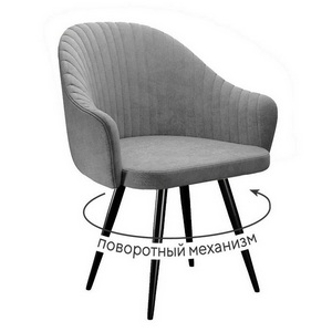 Изображение товара Стул DikLine 439 поворотный, TW09 светло-серый, ножки черные арт.00-00079922
