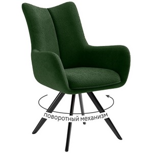 Изображение товара Стул DikLine 351 поворотный BL10 зеленый, ножки черные 00-00081774
