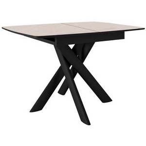 Изображение товара Стол DikLine DKB110, Керамика Krater Perla (бежевый матовый)/подстолье черное/опоры черные 00-00081862