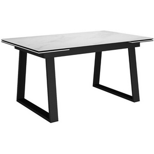 Изображение товара Стол DikLine DKZ160 Керамика Tianshan White (белый полуглянец)/подстолье черное/опоры черные (2 уп.) 00-00083315