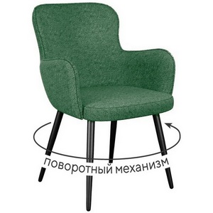 Изображение товара Стул DikLine 503 поворотный NS Pine зеленый, ножки черные 00-00084772