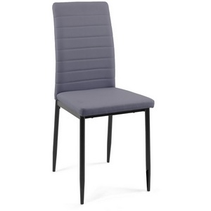 Изображение товара Стул для гостиной с экокожей ТЕКС каркас черный/к/з серый Dikline 00-00049165