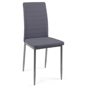 Изображение товара Стул для гостиной с экокожей ТЕКС каркас хром/к/з серый Dikline 00-00049169