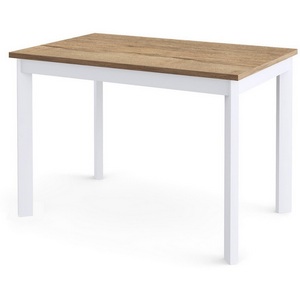 Изображение товара Стол телескоп с боковыми вставками L110 Дуб Галифакс натуральный (ЛДСП EGGER)/Опоры белый Dikline 00-00061721 (прямоугольная столешница, 4 ножки)