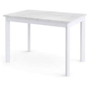 Изображение товара Стол телескоп с боковыми вставками L110 Мрамор белый (ЛДСП EGGER)/Опоры Dikline 00-00061376 (прямоугольная столешница, 4 ножки)