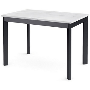 Изображение товара Стол телескоп с боковыми вставками L110 Мрамор белый (ЛДСП EGGER)/Опоры черный Dikline 00-00061381 (прямоугольная столешница, 4 ножки)