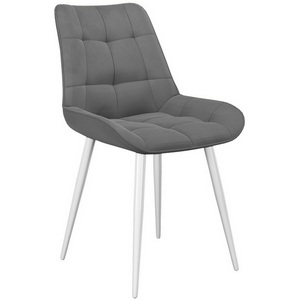 Изображение товара Стул 206М B22 GREY, ножки белые Dikline 00-00062234 Изображение товара Стул 206М B22 GREY, ножки белые Dikline 00-00062234