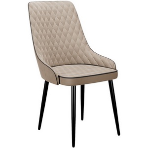 Изображение товара Стул для гостиной с экокожей DikLine 305 микровелюр Z128 бежевый, ножки черные