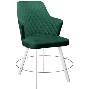Изображение товара Стул поворотный, К13 изумруд, ножки белые Dikline 00-00064392