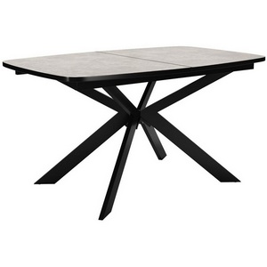 Изображение товара Стол с цельной вставкой на 6 персон DikLine B140 хромикс белый, опоры черные (прямоугольная столешница, 4 ножки)