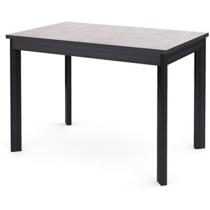 Изображение товара Стол на 6 персон телескоп цельная вставка DikLine L110 хромикс белый, опоры черные (прямоугольная столешница, 4 ножки)