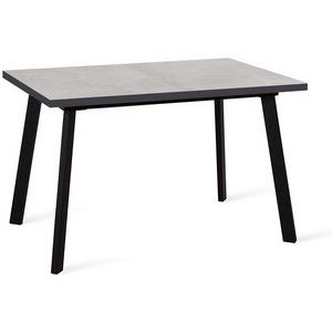 Изображение товара Стол с цельной вставкой на 6 персон DikLine HB120 хромикс белый, опоры черные (прямоугольная столешница, 4 ножки)