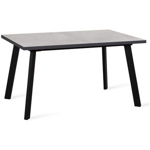 Изображение товара Стол вставка-бабочка на 6 персон DikLine HB140 хромикс белый, опоры черные (прямоугольная столешница, 4 ножки)