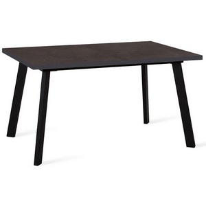 Изображение товара Стол вставка-бабочка на 6 персон DikLine HB140 хромикс бронза, опоры черные (прямоугольная столешница, 4 ножки)