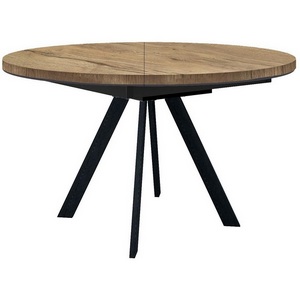 Изображение товара Стол вставка-бабочка на 6 персон DikLine RD120 дуб галифакс, опоры черные (круглая столешница, 4 ножки)