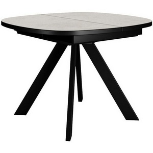 Изображение товара Стол вставка-бабочка на 6 персон DikLine B110 Хромикс белый, опоры черные (квадратная столешница, 4 ножки)