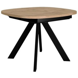 Изображение товара Стол вставка-бабочка на 6 персон DikLine B110 Дуб галифакс, опоры черные (квадратная столешница, 4 ножки)