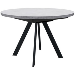 Изображение товара Стол вставка-бабочка на 4 персоны DikLine RD100 Бетон, опоры черные (круглая столешница, 4 ножки)