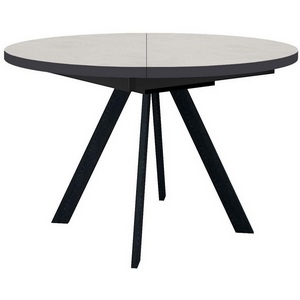 Изображение товара Стол вставка-бабочка на 4 персоны DikLine RD100 Хромикс белый, опоры черные (круглая столешница, 4 ножки)