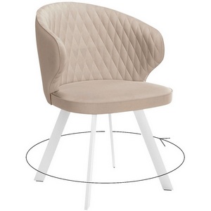 Изображение товара Стул DikLine 249 поворотный, B03 BEIGE, ножки белые