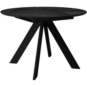 Изображение товара Стол вставка-бабочка DikLine SKC100 d1000 Керамика Черный мрамор, подстолье черное, опоры черные (круглая столешница, 4 ножки)