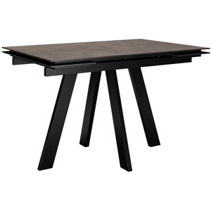 Изображение товара Стол с боковыми вставками на 6 персон DikLine DM120 Хромикс бронза, опоры черные (прямоугольная столешница, 4 ножки)