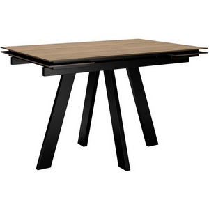 Изображение товара Стол с боковыми вставками на 6 персон DikLine DM120 Дуб галифакс, опоры черные (прямоугольная столешница, 4 ножки)