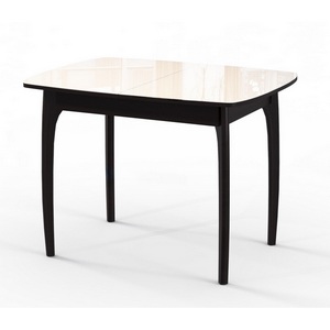 Изображение товара Стол вставка-бабочка М40 венге/стекло бежевое optiwhite Dikline 00-00060581 (прямоугольная столешница, 4 ножки)