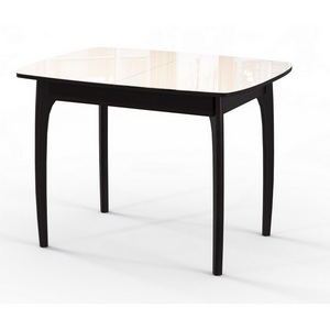 Изображение товара Стол с вставкой М15 венге/стекло бежевое optiwhite Dikline 00-00060577 (прямоугольная столешница, 4 ножки)