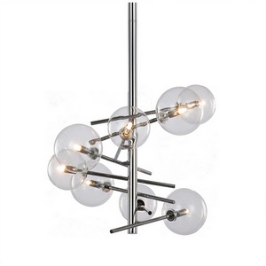 Изображение товара Потолочная люстра на штанге MX19009070-8A DeLight Collection Globe Mobile chrome в форме шара