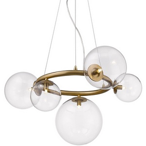 Изображение товара Подвесная люстра P68092-5 DeLight Collection Puppet brass в форме шара