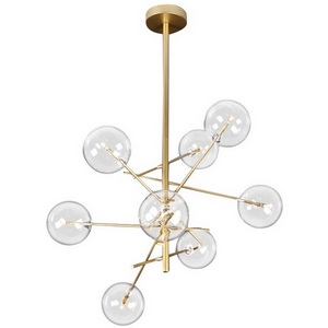 Изображение товара Потолочная люстра молекулы на штангеDelight Collection Globe Mobile 9307P-8A gold