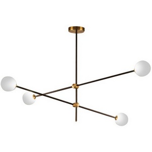 Изображение товара Потолочная люстра Delight Collection Bistro Globe 9389P/4 black/gold в форме шара