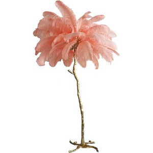 Изображение товара Торшер Delight Collection Ostrich Feather BRFL5014 pink/antique brass
