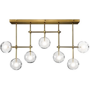 Изображение товара Потолочная люстра на штангеDelight Collection Globe Mobile KG0835P-7A brass в форме шара