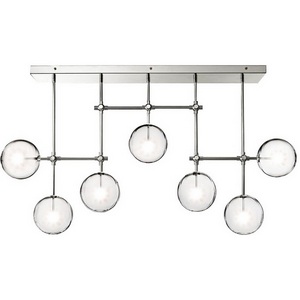 Изображение товара Потолочная люстра на штангеDelight Collection Globe Mobile KG0835P-7A chrome в форме шара