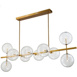 Изображение товара Потолочная люстра на штангеDelight Collection Globe Mobile KG0965P-10L brass в форме шара