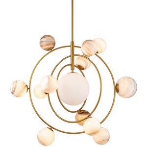 Изображение товара Подвесная люстра молекулы Delight Collection Planet KG1122P-13 brass