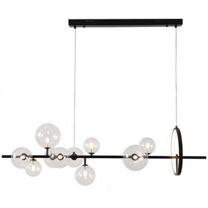 Изображение товара Люстра подвесная высотой 30 см молекулы Delight Collection Art Deco Bubble KG1233P-10 black/clear