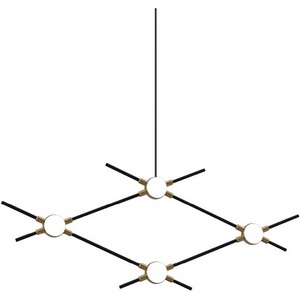 Изображение товара Подвесной светильник светодиодный Delight Collection Molecular MD18001067-4A black/gold