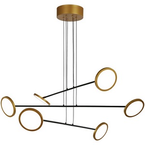 Изображение товара Подвесная люстра светодиодная Delight Collection MD19001002 MD19001002-6A black/gold