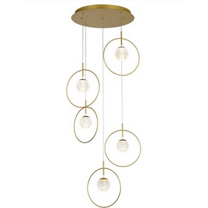 Изображение товара Подвесной светильник светодиодный Delight Collection Elliot Diamante MD21001043-5A gold кольцо